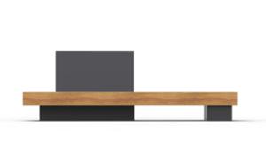 straatmeubilair, bank, zitbanken, verticale planken, hoge rugleuning