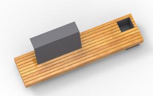 straatmeubilair, bank, zitbanken, verticale planken, hoge rugleuning