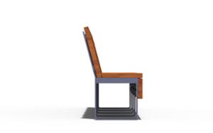 straatmeubilair, zitbanken, horizontale planken, moduleerbaar, houten rugleuning, houten zitting