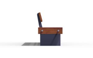 straatmeubilair, zitbanken, verticale planken, horizontale planken, dubbelzijdig, moduleerbaar, houten rugleuning, houten zitting