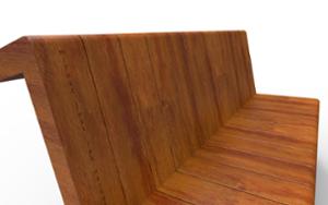straatmeubilair, zitbanken, beton, glad beton, moduleerbaar, houten rugleuning, houten zitting