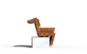 straatmeubilair, overige, zitbanken, beton, glad beton, moduleerbaar, houten rugleuning, gebogen, houten zitting, kleine tafel, tafel, schaken