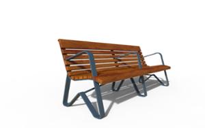 straatmeubilair, zitbanken, houten rugleuning, houten zitting