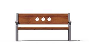 straatmeubilair, zitbanken, houten rugleuning, houten zitting, vintage