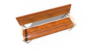 straatmeubilair, zitbanken, houten rugleuning, houten zitting