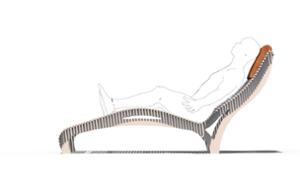 straatmeubilair, zitbanken, leasure and rest, chaise longue, stalen rugleuning, stalen zitting