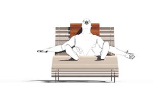straatmeubilair, zitbanken, leasure and rest, chaise longue, stalen rugleuning, stalen zitting
