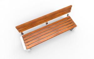 straatmeubilair, zitbanken, beton, glad beton, houten rugleuning, houten zitting