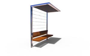 straatmeubilair, overige, zitbanken, overkapping dak, fotowoltaika, 230v en/of usb aansluiting, houten rugleuning, pergola, houten zitting, overkapping
