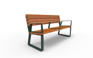 straatmeubilair, zitbanken, voor warschau, odlew aluminiowy, houten rugleuning, armleuning, houten zitting