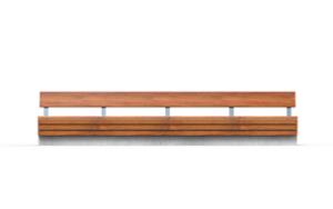straatmeubilair, zitbanken, beton, glad beton, muurbevestiging, houten rugleuning, houten zitting