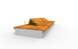 straatmeubilair, bank, zitbanken, beton, glad beton, dubbelzijdig, chaise longue, moduleerbaar, houten rugleuning, houten zitting, kleine tafel