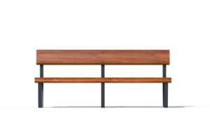 straatmeubilair, zitbanken, houten rugleuning, houten zitting
