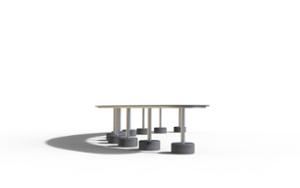 straatmeubilair, bank, beton, glad beton, hpl, picknick set, moduleerbaar, tafel