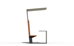 straatmeubilair, zitbanken, tafel, booth, overkapping
