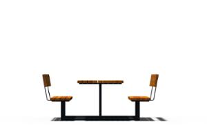straatmeubilair, zitbanken, picknick set, houten zitting, tafel