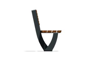 straatmeubilair, zitbanken, houten rugleuning, houten zitting