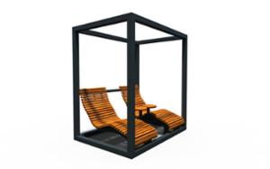 straatmeubilair, zitbanken, leasure and rest, boks, chaise longue, houten rugleuning, houten zitting, hoge rugleuning
