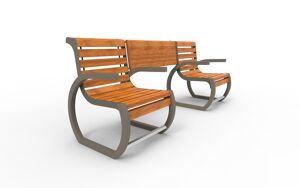 straatmeubilair, zitbanken, voor senioren, toegankelijk voor mindervaliden, houten rugleuning, houten zitting, kleine tafel, tafel