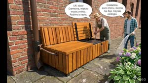 straatmeubilair, zitbanken, houten rugleuning, retencja, houten zitting, opslag ruimte