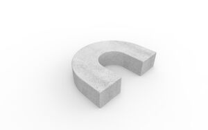 straatmeubilair, bank, beton, glad beton, gebogen, betonnen zitting