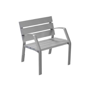straatmeubilair, ławka, aluminium, fotel, jednoosobowa, podłokietnik