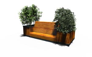 straatmeubilair, plantenbak, hout, voor warschau, mobiel (compatibel met transpallet), rechthoekig