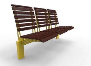 straatmeubilair, zitbanken, moduleerbaar, houten rugleuning, houten zitting