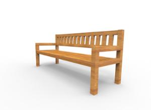 straatmeubilair, zitbanken, hout, houten rugleuning, armleuning, houten zitting, vintage