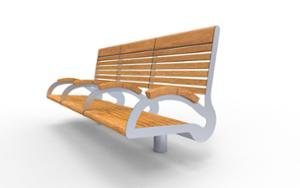 straatmeubilair, zitbanken, houten zitting, houten rugleuning, armleuning, moduleerbaar