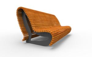straatmeubilair, zitbanken, houten zitting, houten rugleuning, hoge rugleuning
