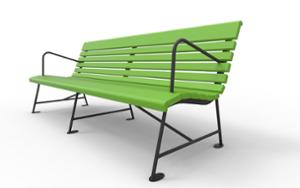 straatmeubilair, zitbanken, houten zitting, houten rugleuning, armleuning, vintage