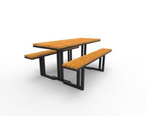straatmeubilair, bank, houten zitting, tafel, picknick set