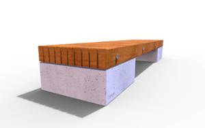 straatmeubilair, beton, glad beton, verticale planken, bank, houten zitting