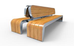 straatmeubilair, zitbanken, houten zitting, houten rugleuning, dubbelzijdig, 230v en/of usb aansluiting