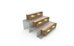 straatmeubilair, bank, zitbanken, solair, kłoda, solarna listwa smartbeam, trybuna
