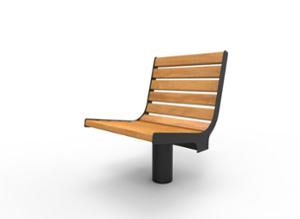 mała architektura, fotel / krzesło, jednoosobowe, ławka, obrotowe, oparcie z drewna, siedzisko z drewna