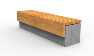 mała architektura, beton, beton architektoniczy, ława, na murku, siedzisko z drewna