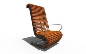 mała architektura, fotel / krzesło, jednoosobowe, ławka, oparcie z drewna, podłokietnik, siedzisko z drewna, wysokie oparcie