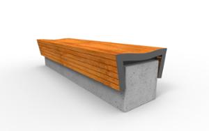 mała architektura, beton, beton architektoniczy, dwustronna, ława, na murku, siedzisko z drewna