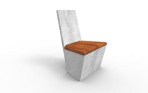 mała architektura, beton, beton architektoniczy, fotel / krzesło, jednoosobowe, ławka, siedzisko z drewna