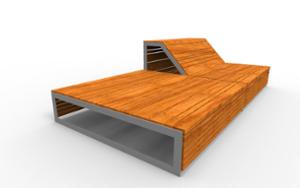 mała architektura, dwustronna, ława, ławka, oparcie z drewna, siedzisko z drewna