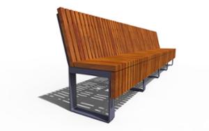 mała architektura, ławka, modułowe, oparcie z drewna, siedzisko z drewna