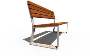 mała architektura, aluminium, ławka, meble dla warszawy, odlew aluminiowy, oparcie z drewna, siedzisko z drewna