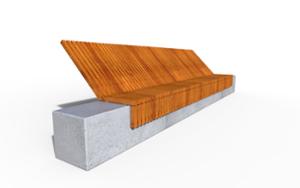 mała architektura, beton, beton architektoniczy, ławka, leżanka, oparcie z drewna, siedzisko z drewna