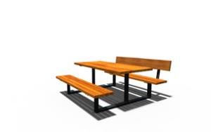 mała architektura, komplet piknikowy, ława, ławka, siedzisko z drewna, stół