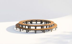 mała architektura, ława, po łuku / okrągła, dwustronna, cena za metr bieżacy, długość mierzona po dłuższym boku, trybuna