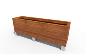 mobilier stradal, jardiniera, lemn, mobile (compatibil pentru mufa de jante), rectangular, otel