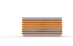 mobilier stradal, jardiniera, lemn, rectangular, otel