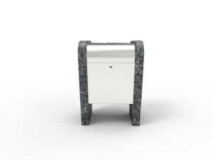 mobilier stradal, cos de gunoi, granit, logo, scrumiera de siguranta